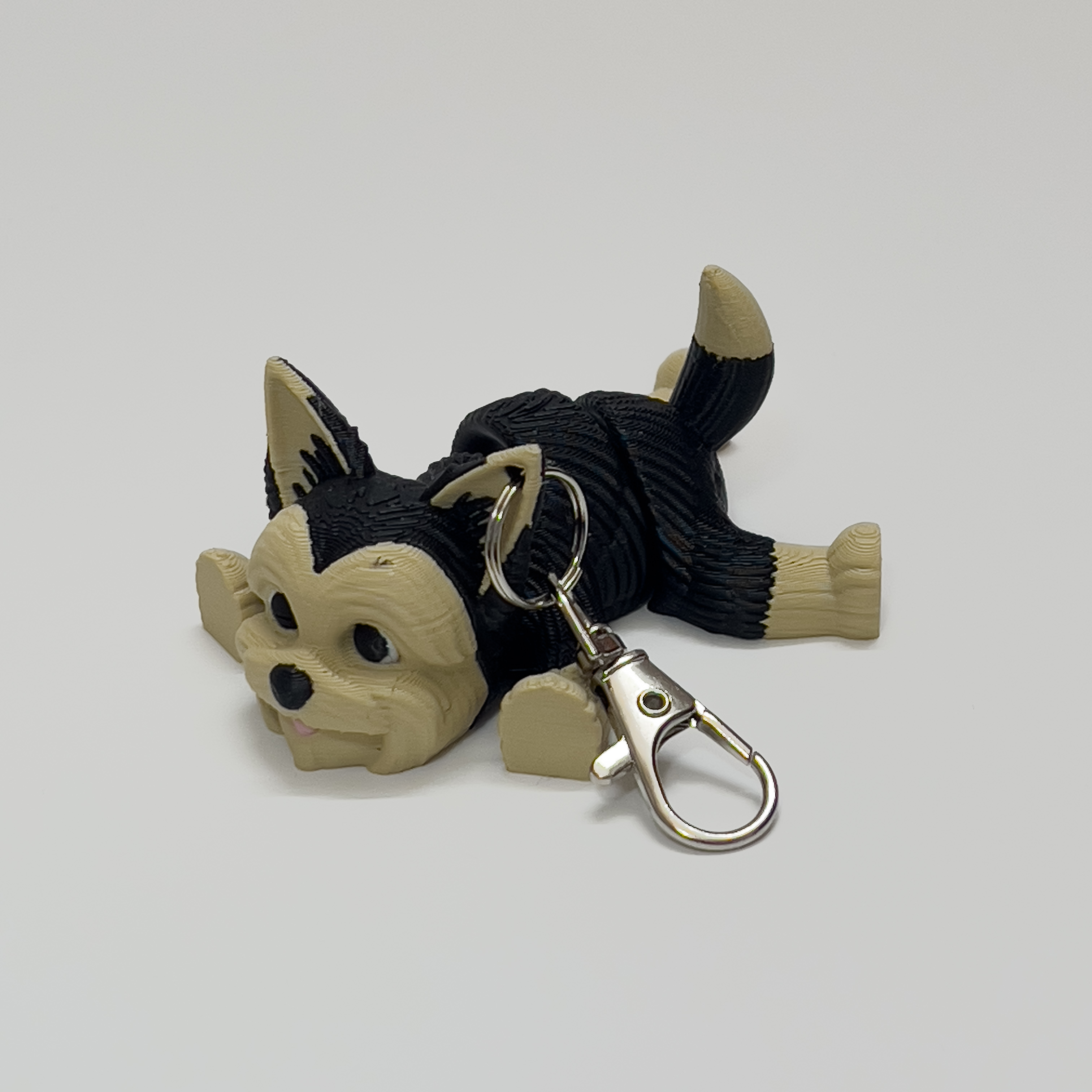 Black and Tan Yorkie charm side view