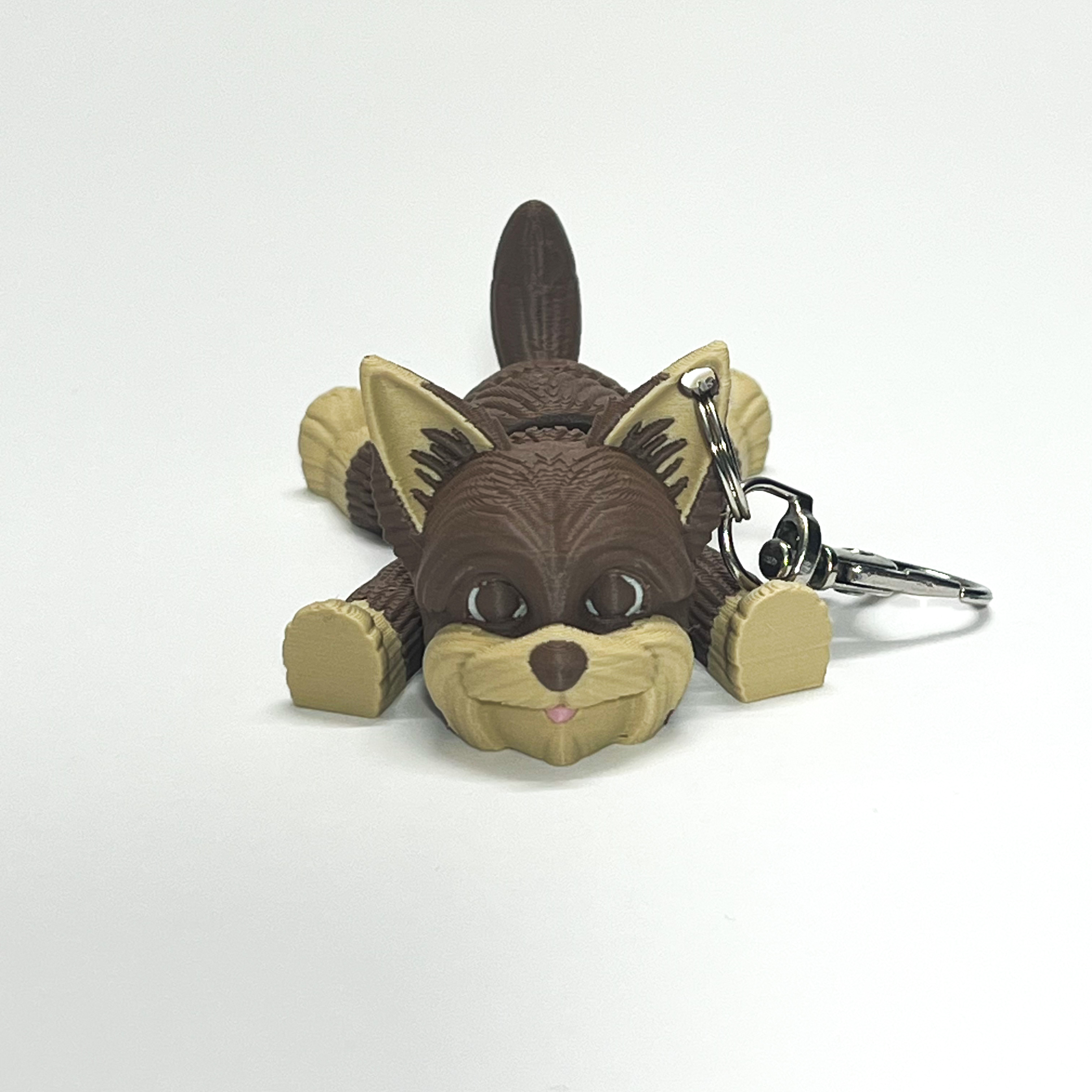 Chocolate Yorkshire Terrier memorial charm keychain - rare liver color