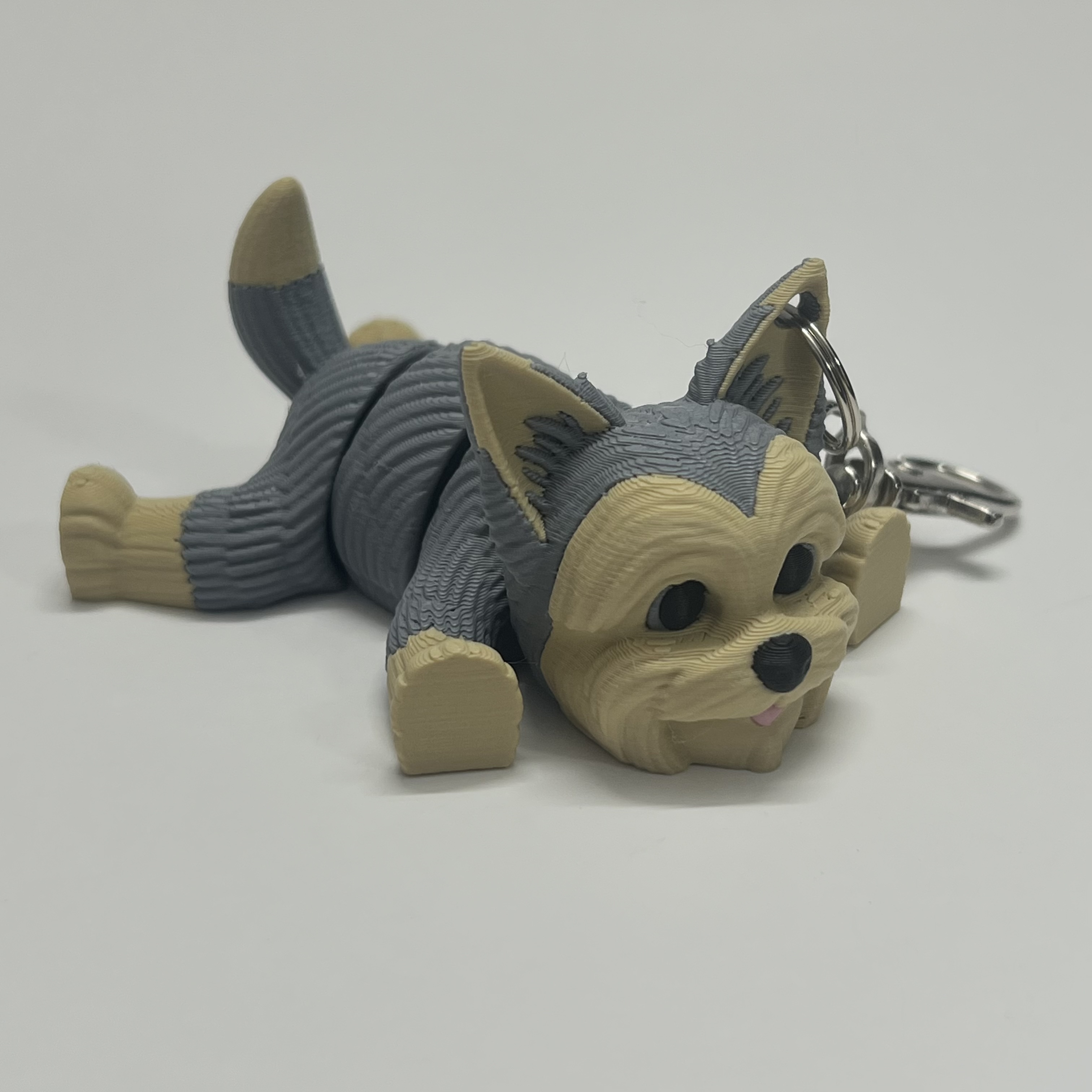 Silver and Tan Yorkie charm detail